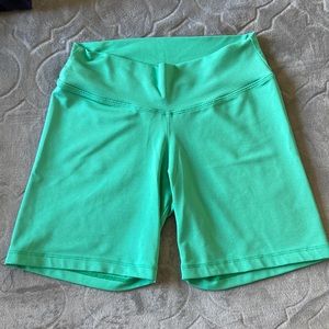 Green stretchy biker shorts